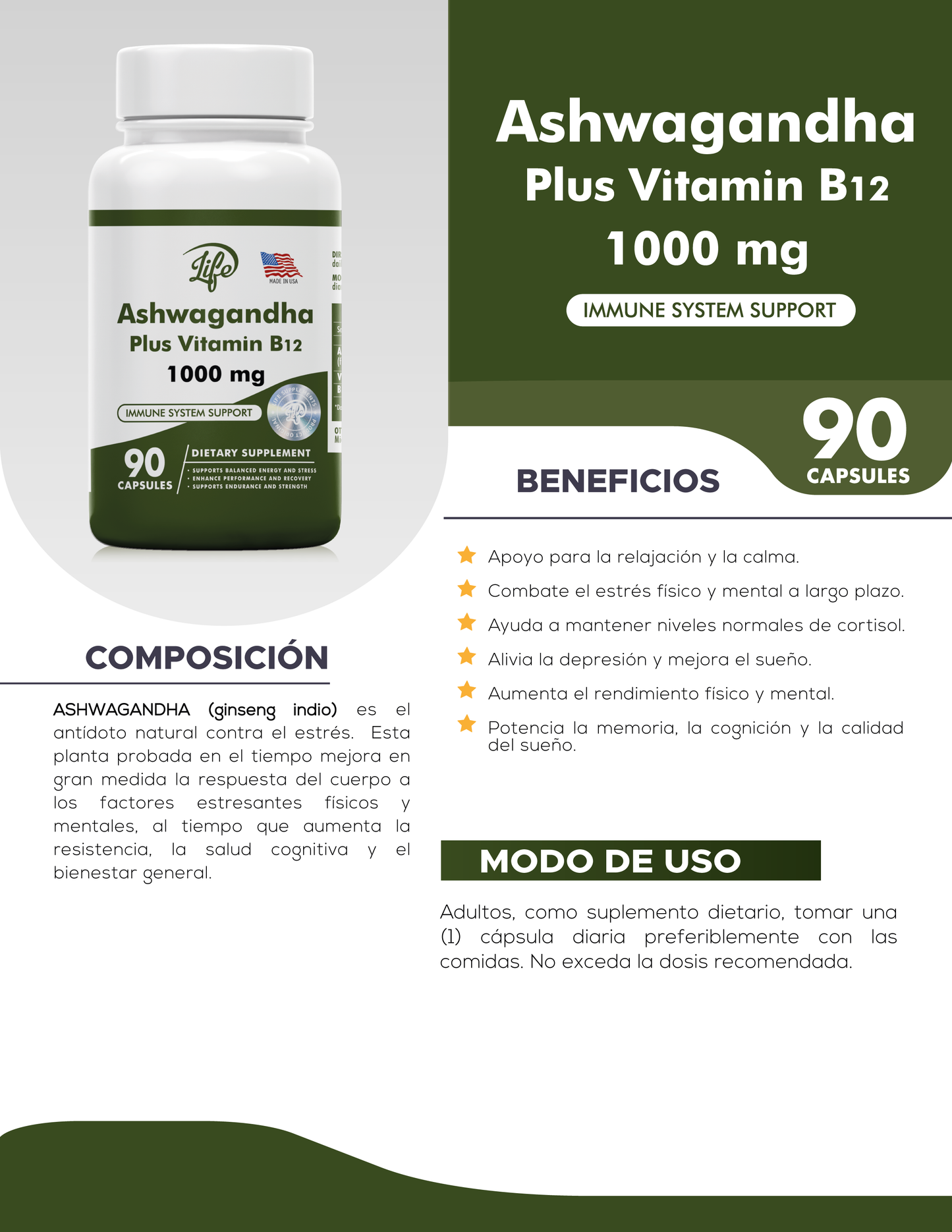 Ashwagandha Premium – Menos Estrés, Mayor  Vitalidad y Más Balance 🌿