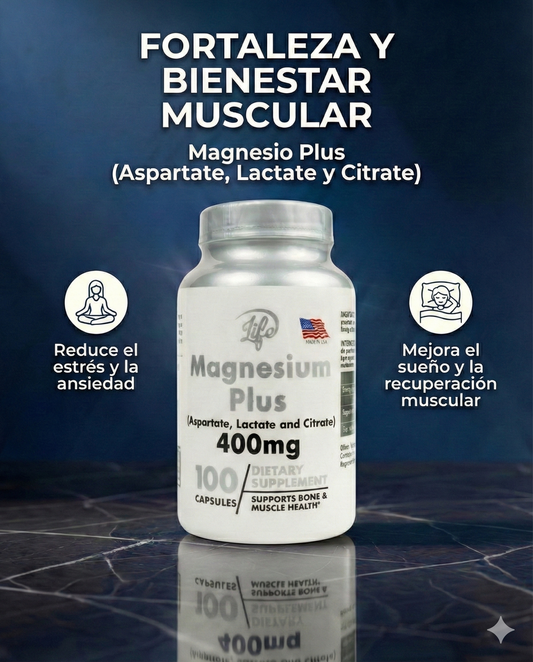 Magnesium Plus 400 mg 💊 – Duerme profundo y relaja tu cuerpo desde la primera semana 🌙