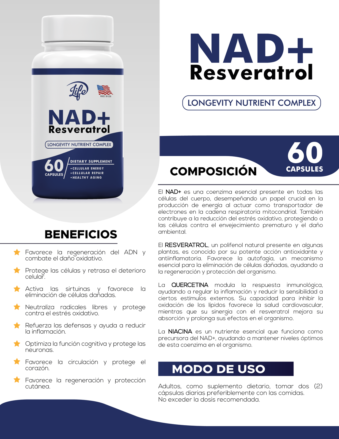 Activa tu Energía y Juventud 💊 NAD+ Resveratrol